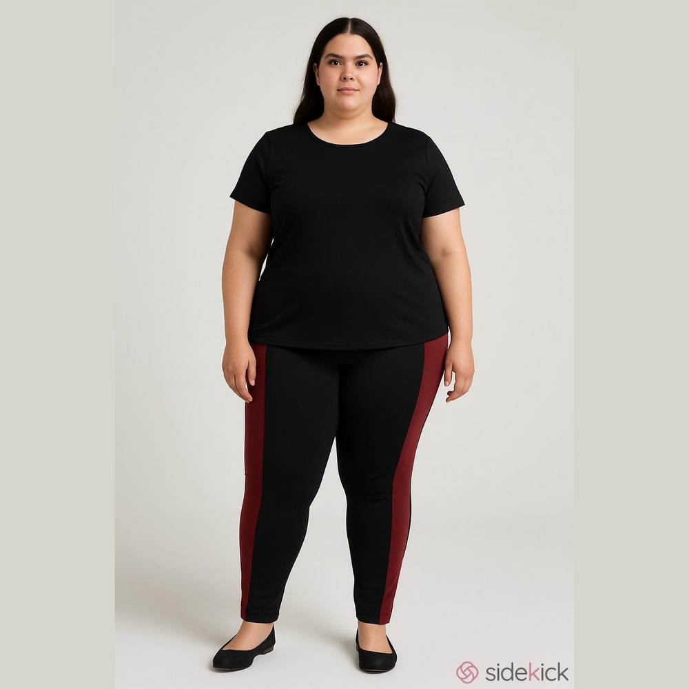 View by Walter Baker elastic waist pull on pants tights size 2X black wine